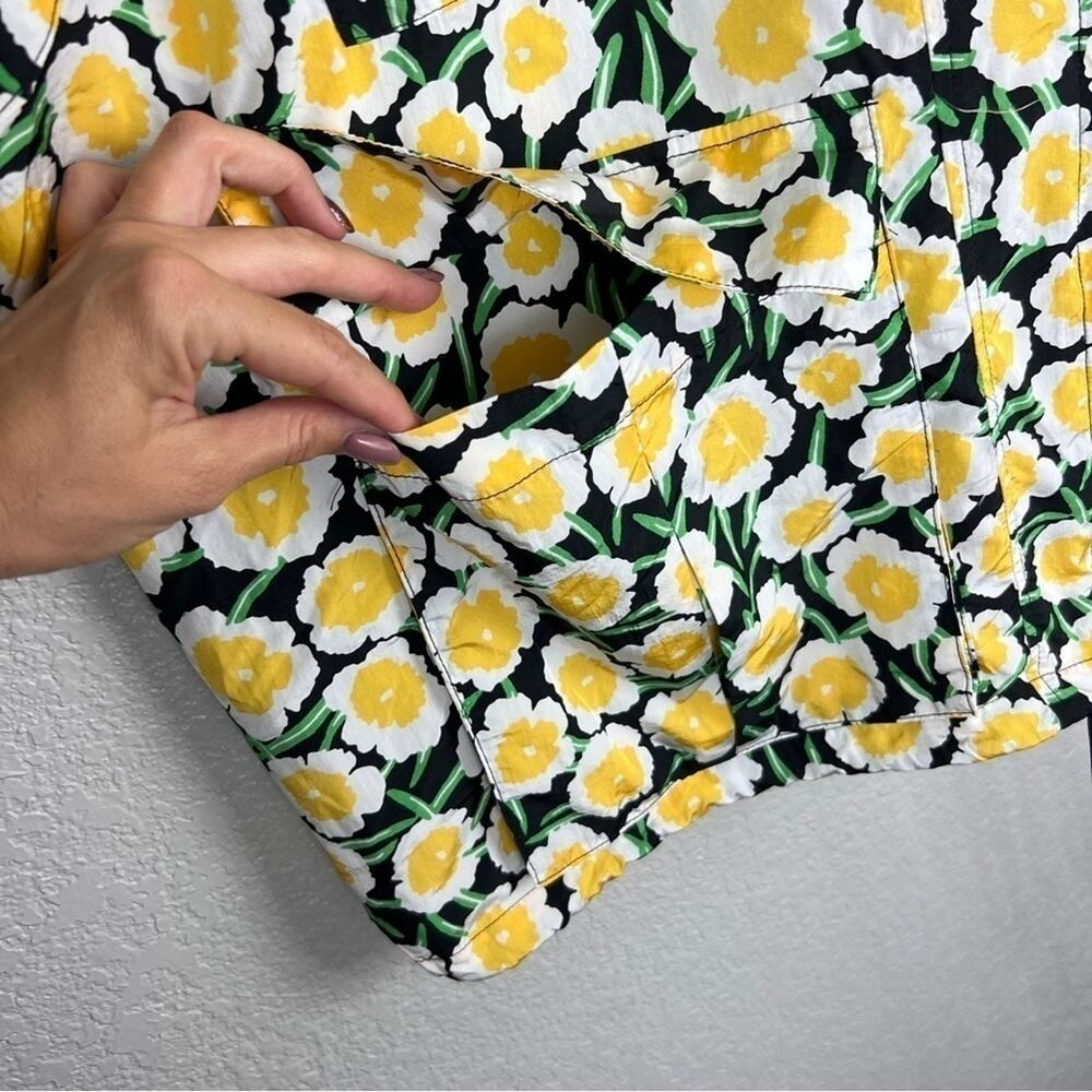 DVF Packable Yellow Poppy NWT Hooded Vest XXL Floral Short Sleeve Hood Dopamine - Picture 6 of 16